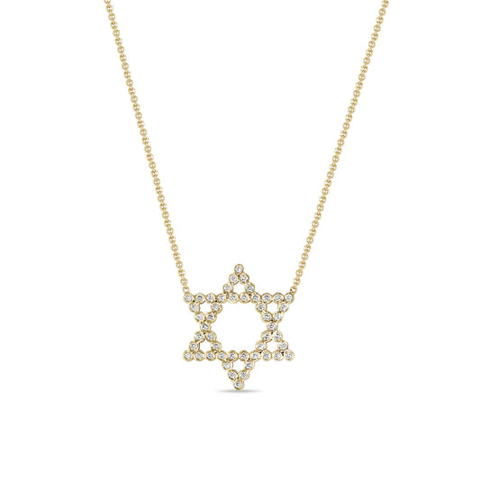 14K DIAMOND BEZEL STAR OF DAVID NECKLACE