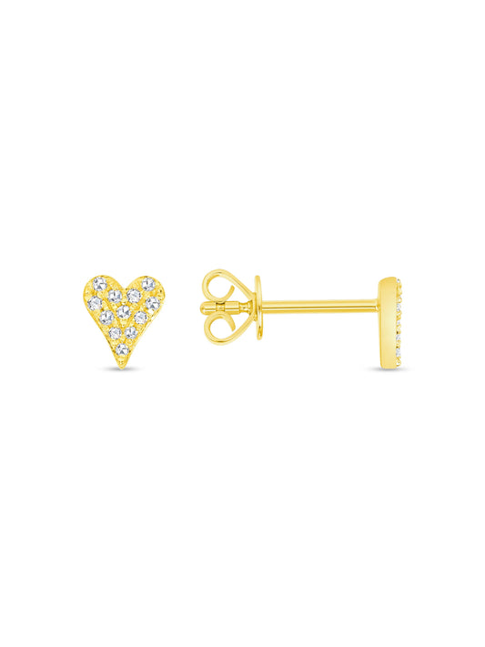 Jess Mini Heart Stud Earring 14K