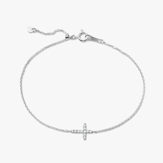 Esther Dainty Diamond Cross Bracelet