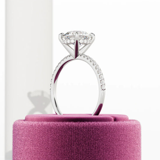Alma Round Hidden Halo Engagement Ring