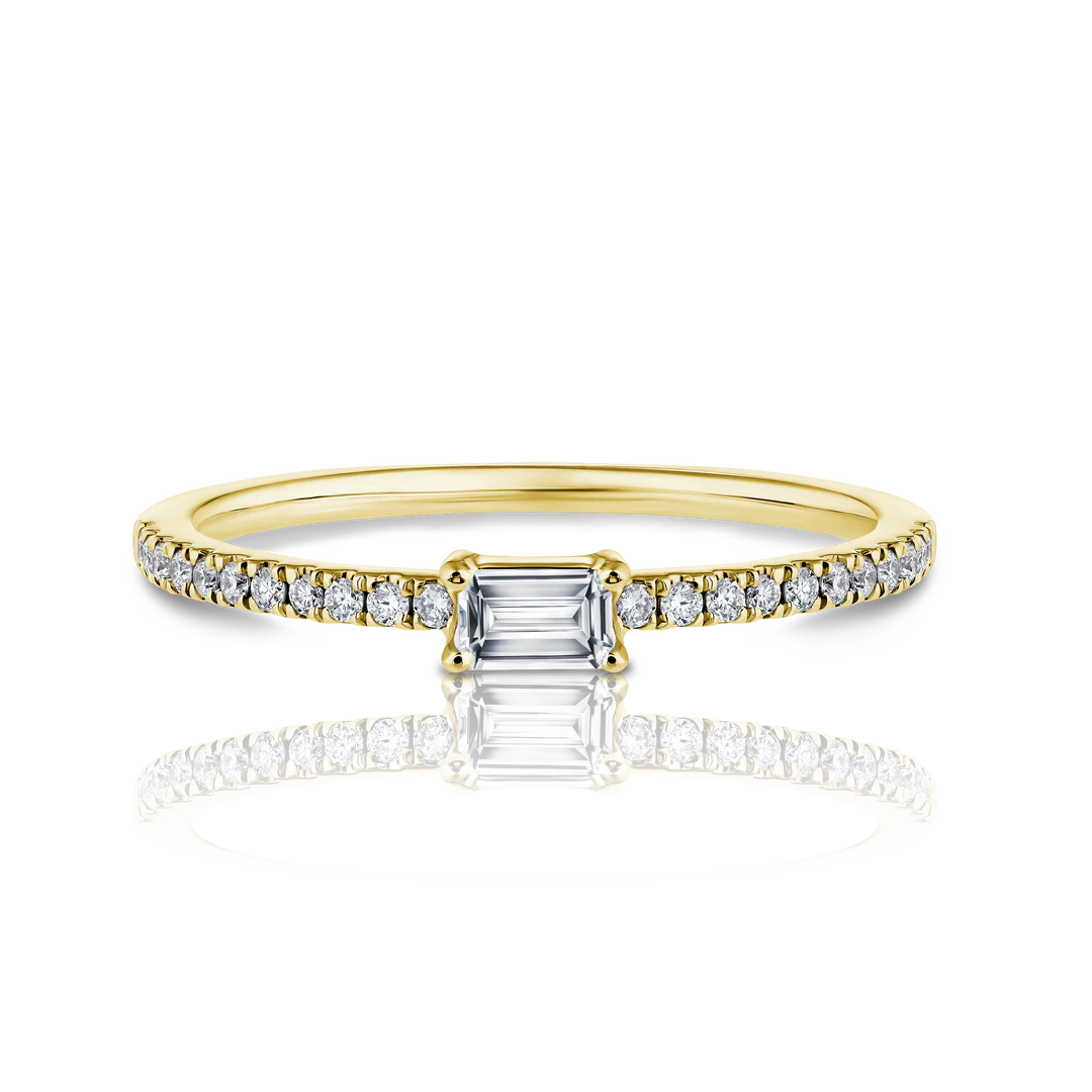 Baguette Diamond Pave Ring