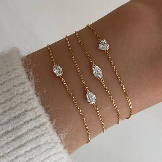 MARQUISE SHAPED LAB GROWN DIAMOND SOLITAIRE BRACELET