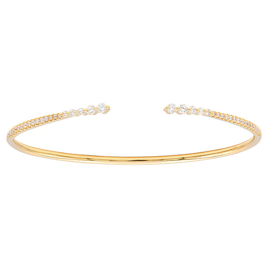 18K Yellow Gold Graduated Diamond Cuff Bracelet