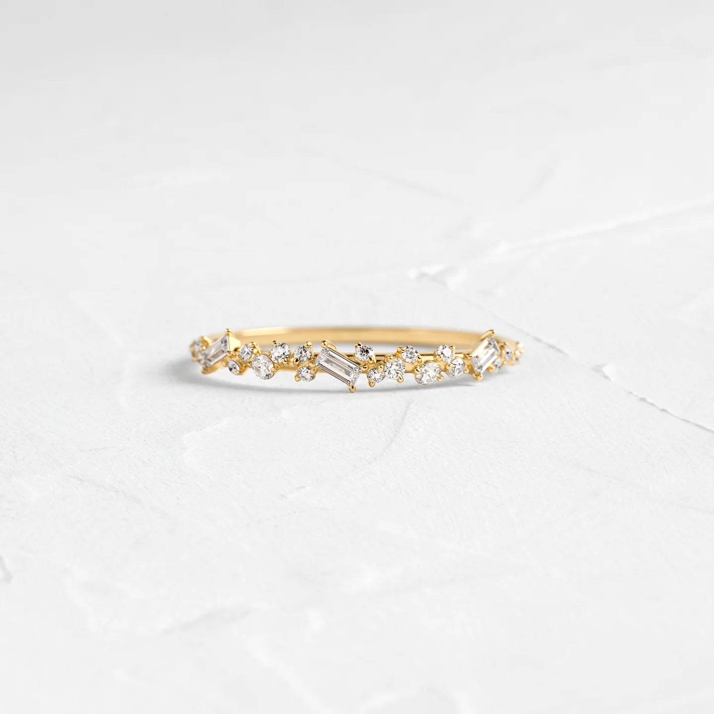 Sprinkle of Sugar Bezel Ring in Baguette Cut Diamond