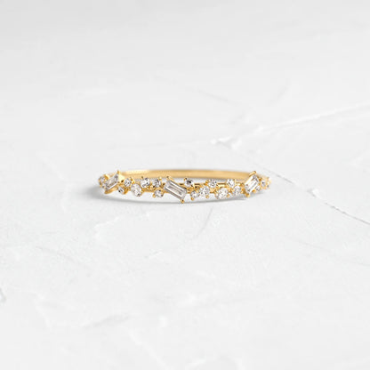 Sprinkle of Sugar Bezel Ring in Baguette Cut Diamond