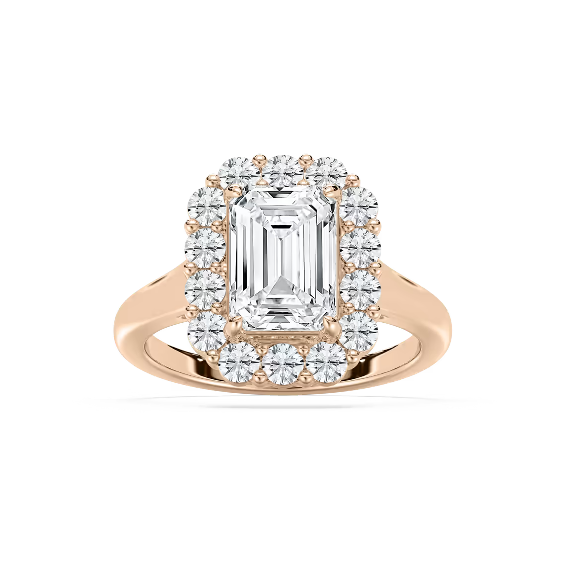 Thea Halo Emerald Engagement Ring