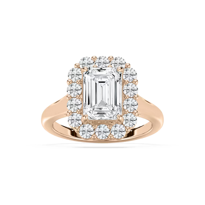 Thea Halo Emerald Engagement Ring