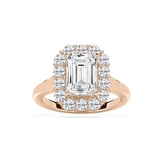 Thea Halo Emerald Engagement Ring