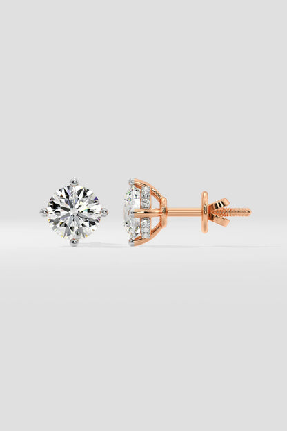 2 ct Invisible Halo Solitaire Studs