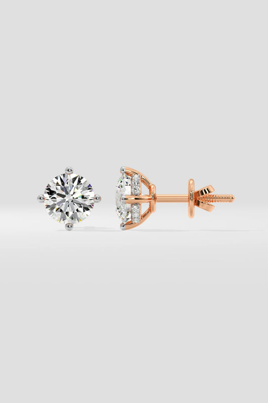 2 ct Invisible Halo Solitaire Studs