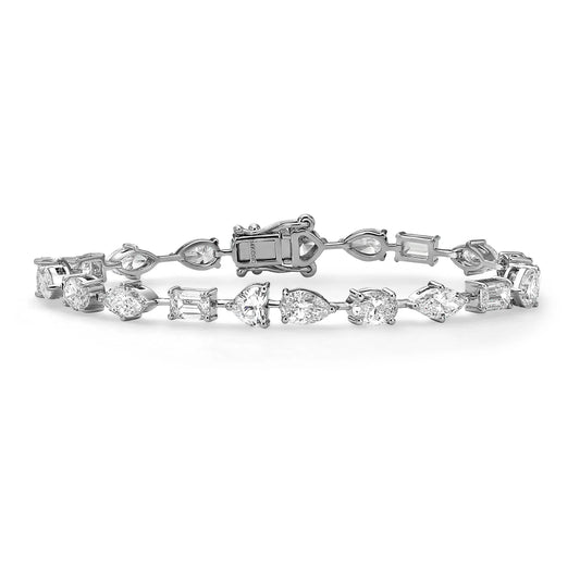 9.23ct Multi Shape Colorless Diamond Tennis Bracelet