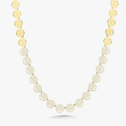 Smiley Pave Diamond Choker Necklace 2.77 ctw
