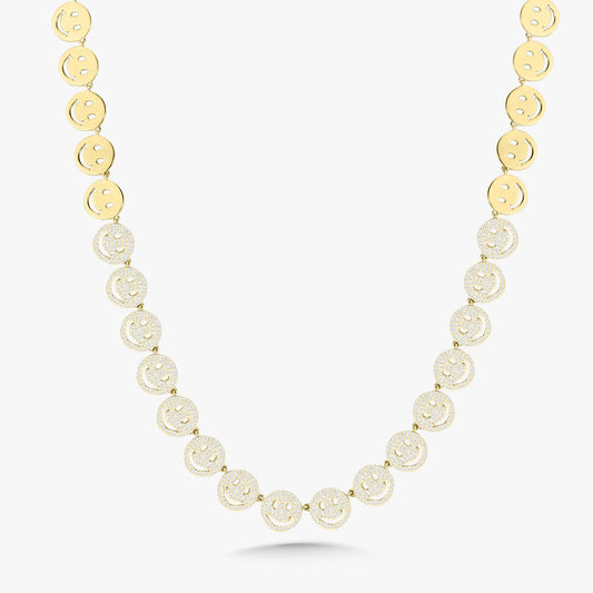 Smiley Pave Diamond Choker Necklace 2.77 ctw
