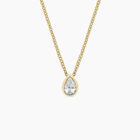 Pear Lab Diamond Bezel Solitaire Pendant