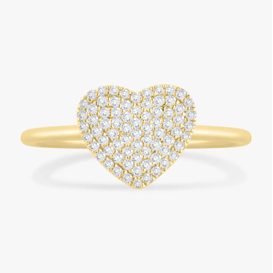 "Love You More" Pave Diamond Heart Ring