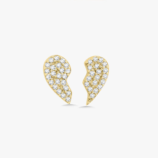 Best Friends Forever Heart Stud Earrings