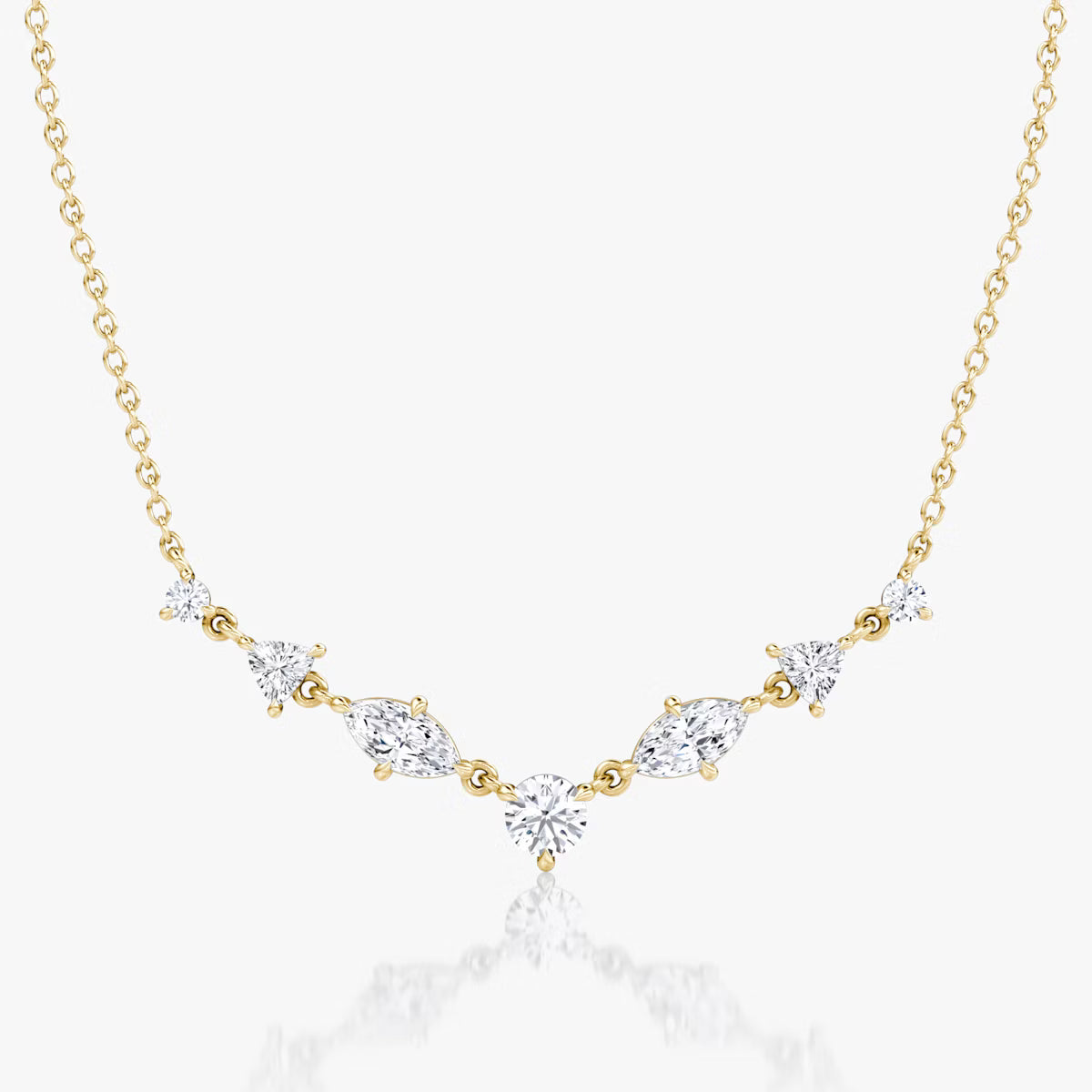 Mixed Shape Linked Tennis Necklace