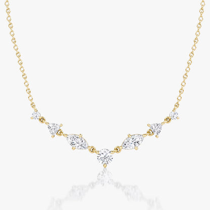 Mixed Shape Linked Tennis Necklace