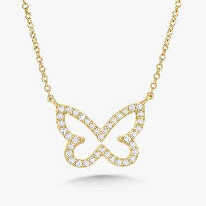 Laura Dainty Diamond Butterfly Necklace
