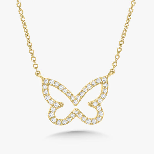 Laura Dainty Diamond Butterfly Necklace