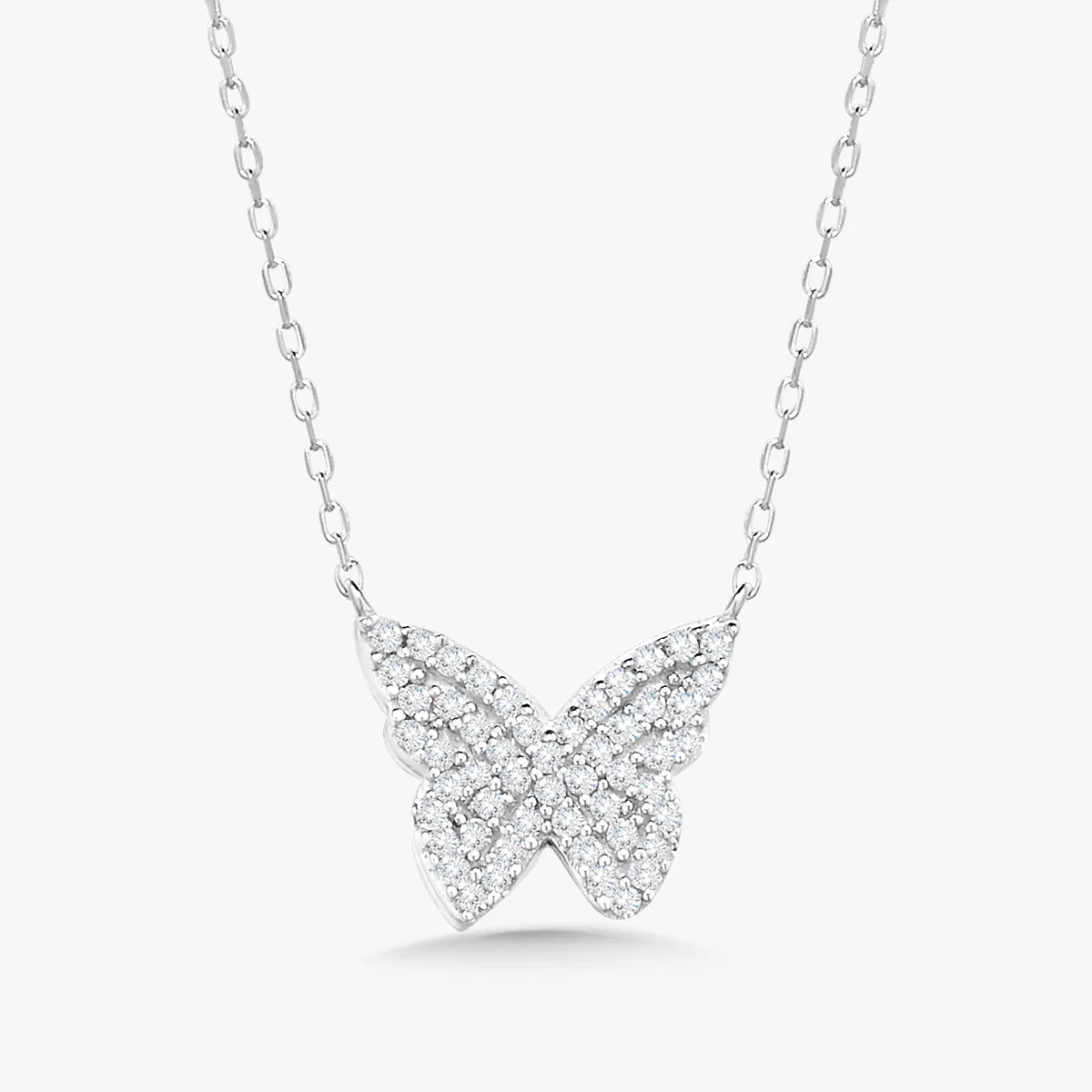 Dainty Diamond Butterfly Necklace