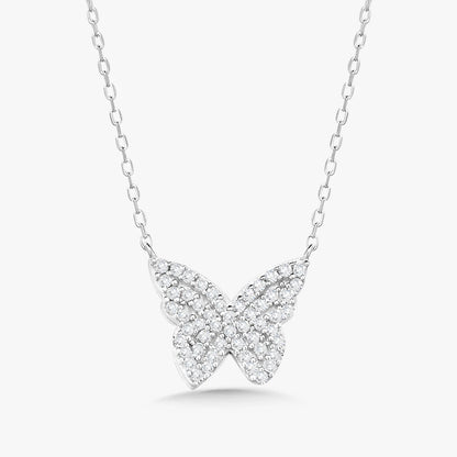 Dainty Diamond Butterfly Necklace
