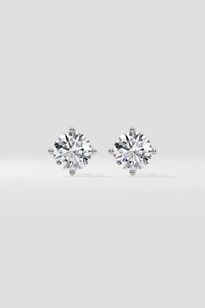 2 ct Invisible Halo Solitaire Studs