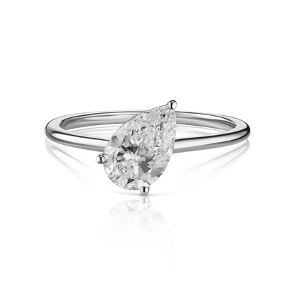 Floating Pear Cut Diamond Ring