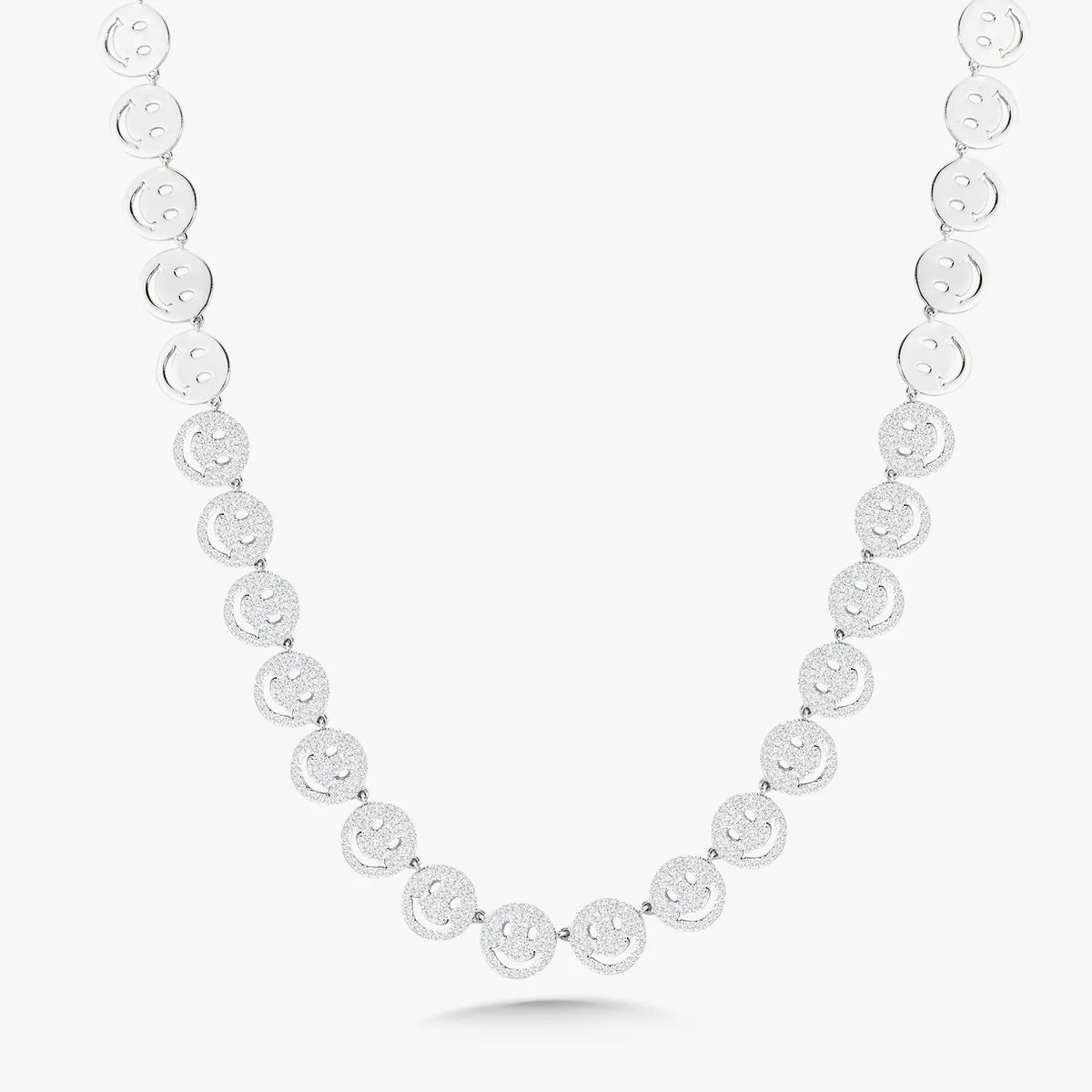 Smiley Pave Diamond Choker Necklace 2.77 ctw