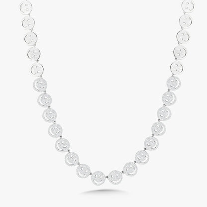 Smiley Pave Diamond Choker Necklace 2.77 ctw