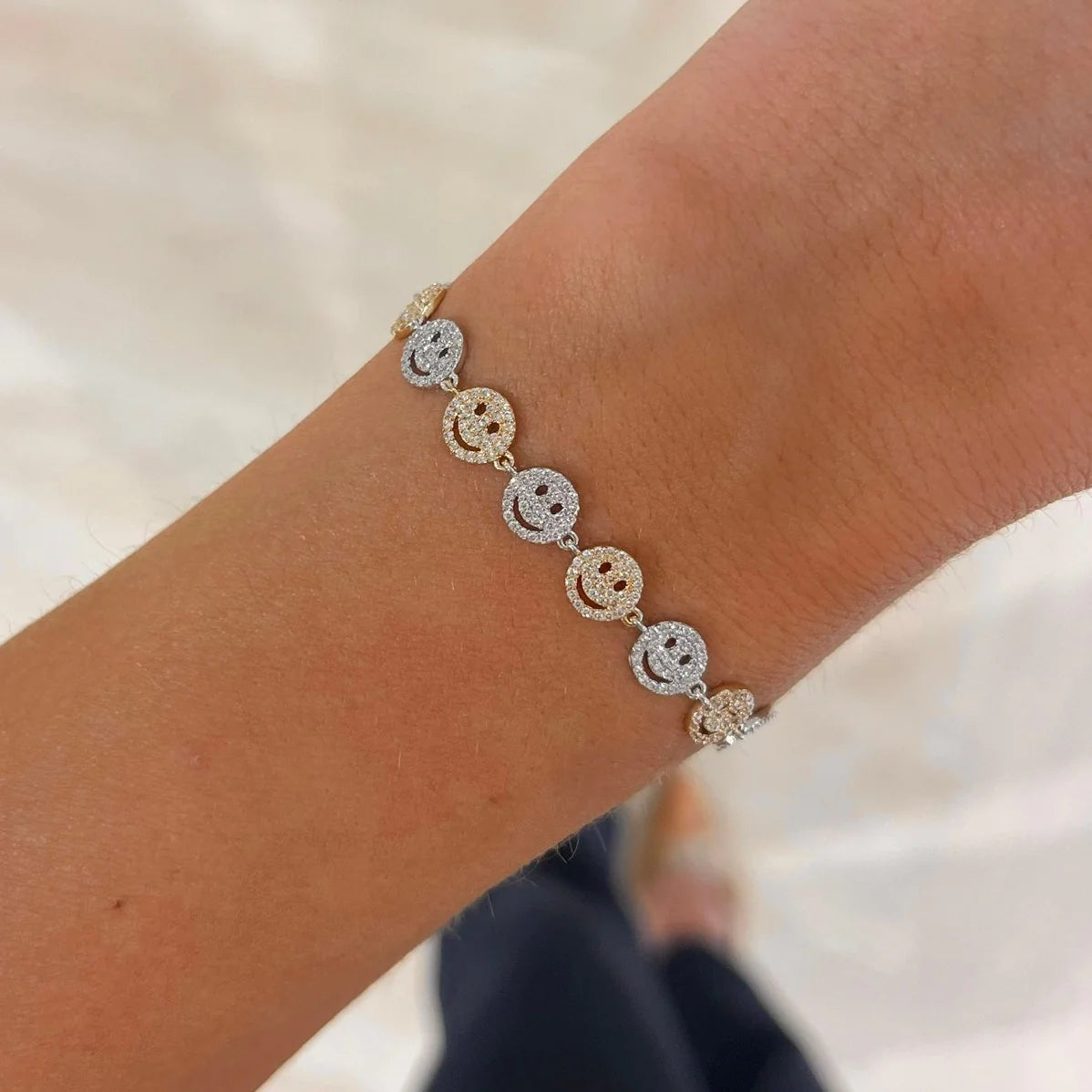 Little Smiley Pave Diamond Bracelet