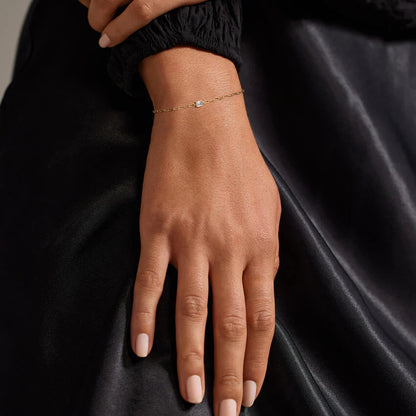 Emerald-Cut Lab Diamond Paperclip Chain Bracelet (1/5 ct. tw.) in 14K Yellow Gold