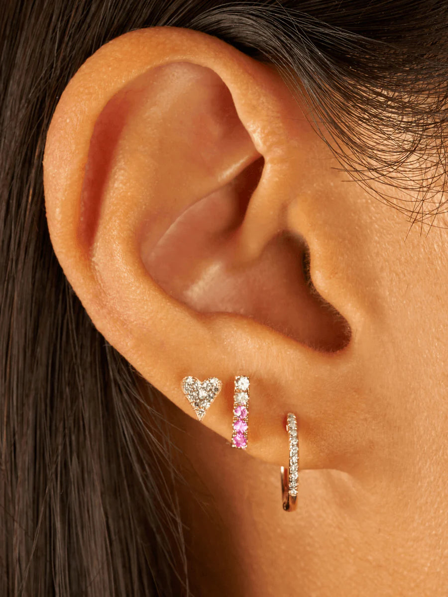 Jess Mini Heart Stud Earring 14K