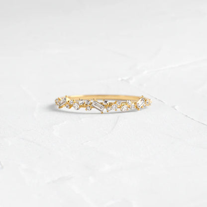 Sprinkle of Sugar Bezel Ring in Baguette Cut Diamond