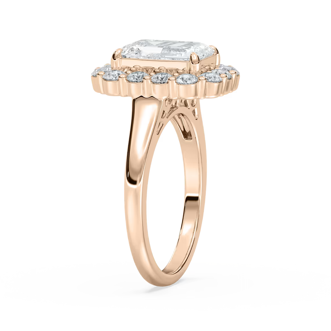 Thea Halo Emerald Engagement Ring