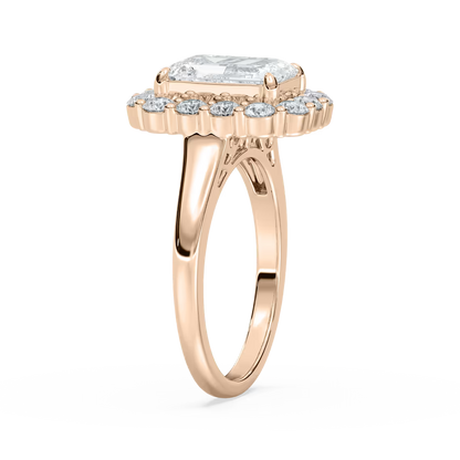 Thea Halo Emerald Engagement Ring
