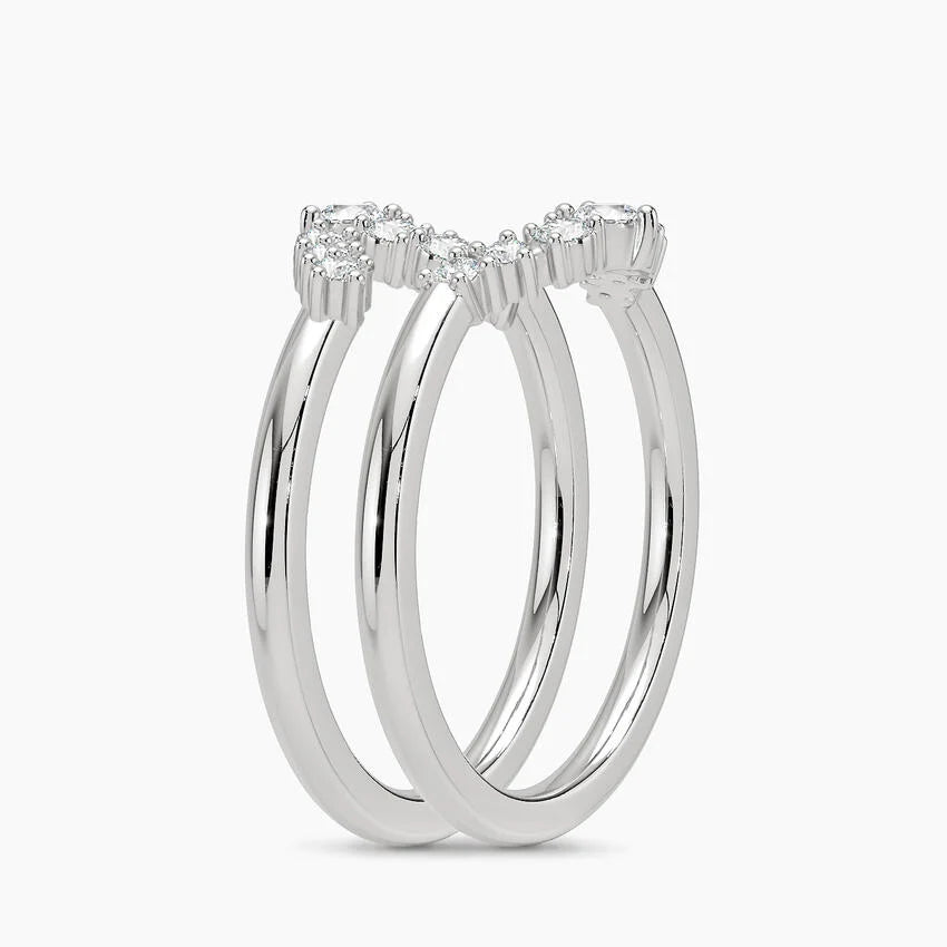 Aria Nested Contoured Diamond Ring Stack (1/3 ct. tw.) in 18K White Gold