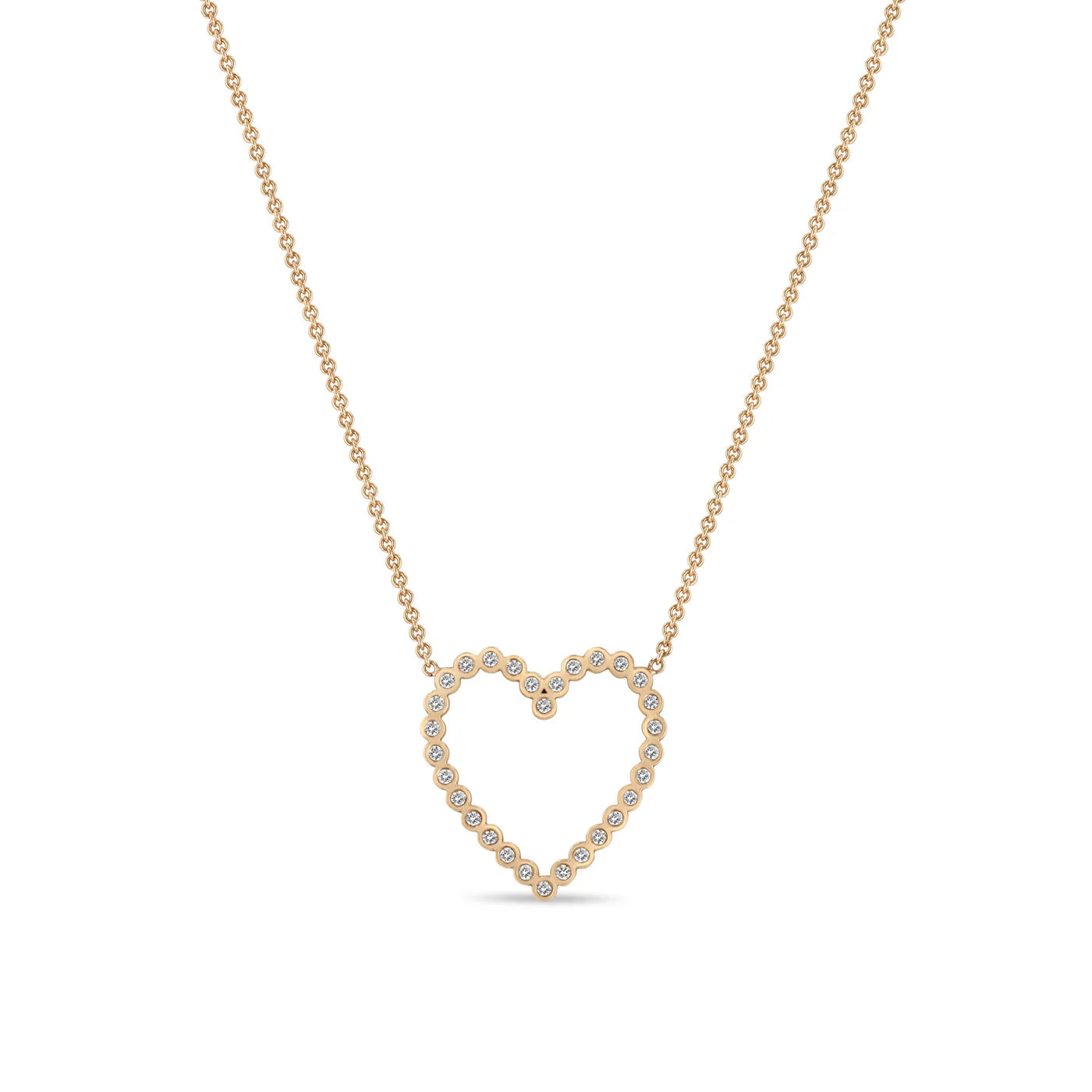 14K DIAMOND BEZEL HEART NECKLACE