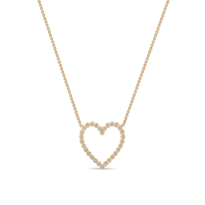 14K DIAMOND BEZEL HEART NECKLACE