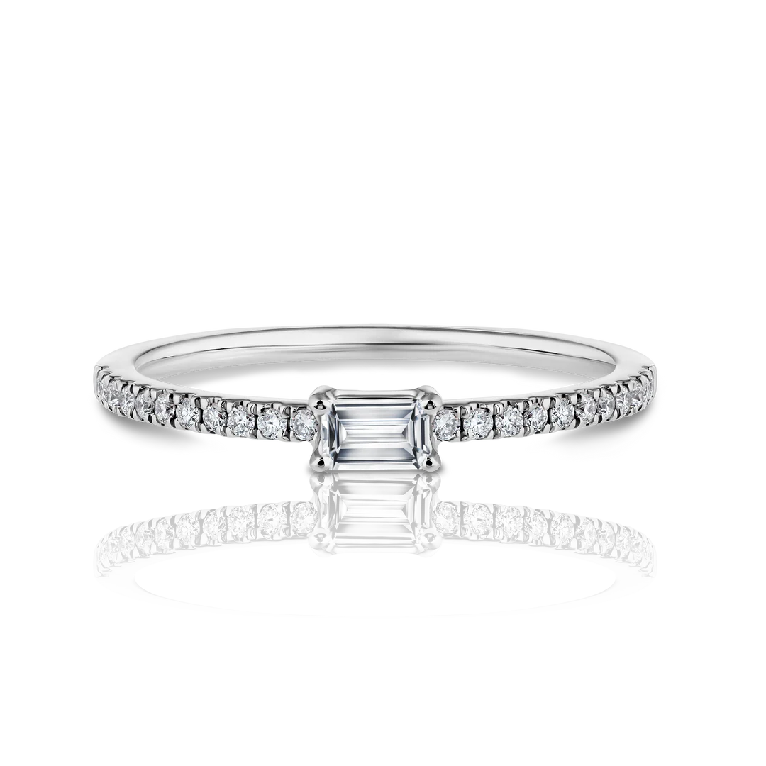 Baguette Diamond Pave Ring