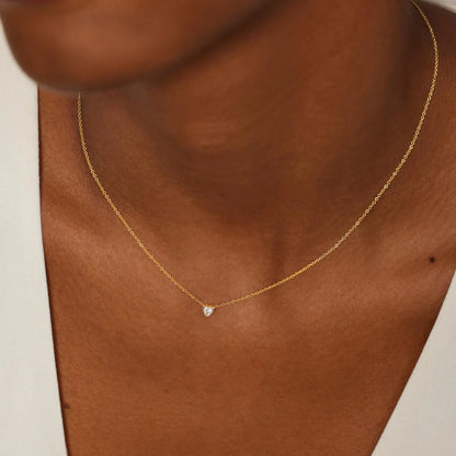 Lab Diamond Bezel Solitaire Pendant in 14K Yellow Gold