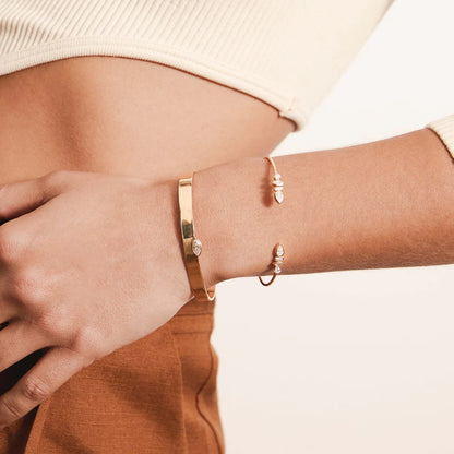 14K MIXED FANCY CUT DIAMOND CUFF