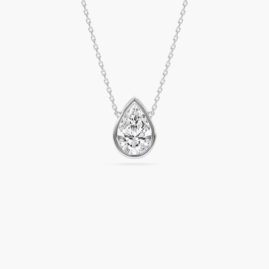 Bezel Pendant - Pear 0.53ct Lab-Grown Diamond