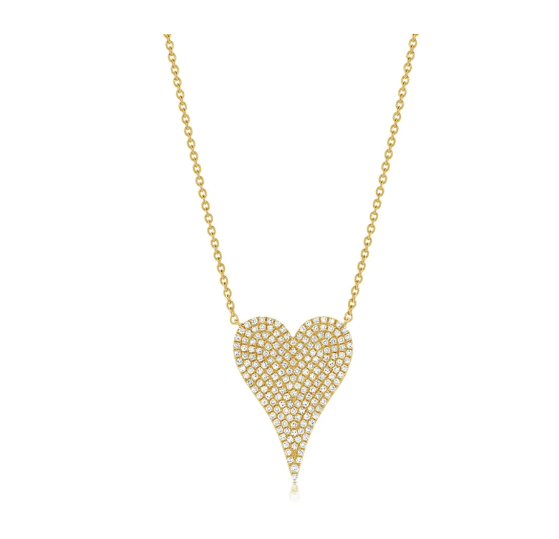Love Pave Diamond Heart Necklace