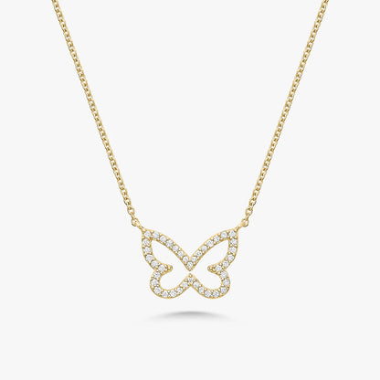 Laura Dainty Diamond Butterfly Necklace