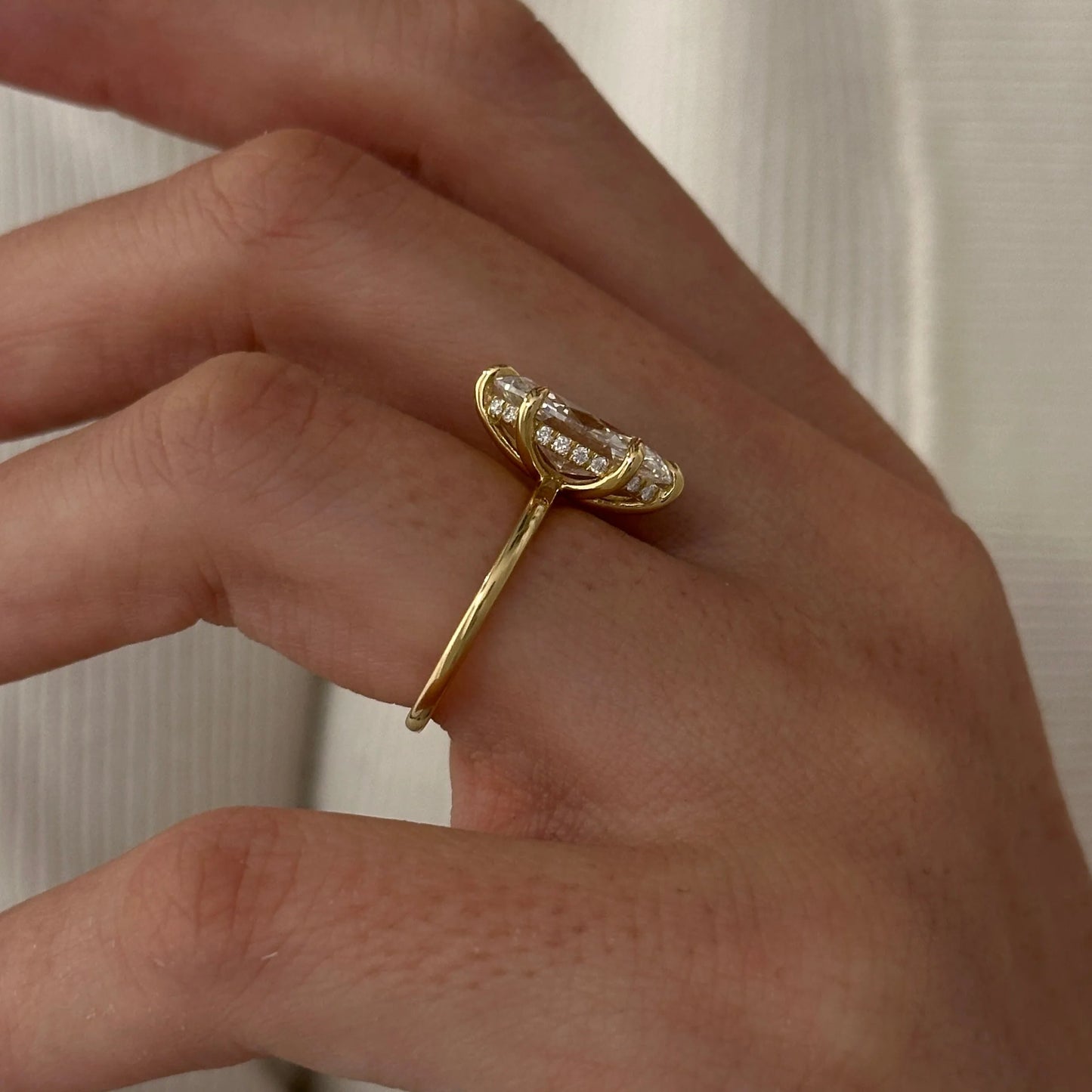 Isabella Marquise Hidden Halo Engagement Ring