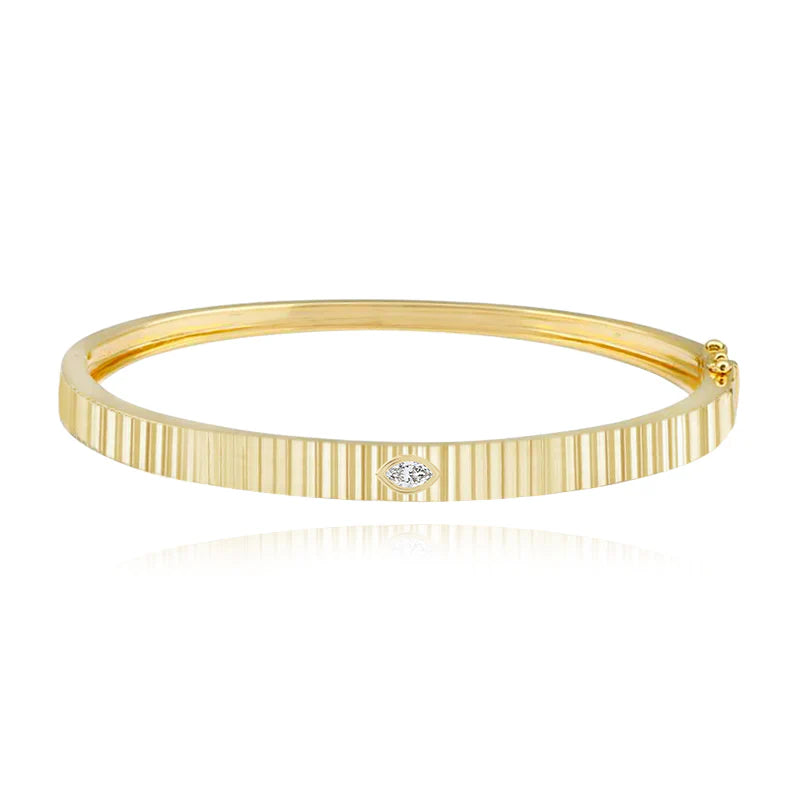 THICK FLUTED DIAMOND BANGLE