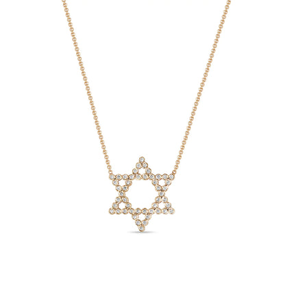 14K DIAMOND BEZEL STAR OF DAVID NECKLACE