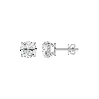 Hidden Halo Round Diamond Earrings
