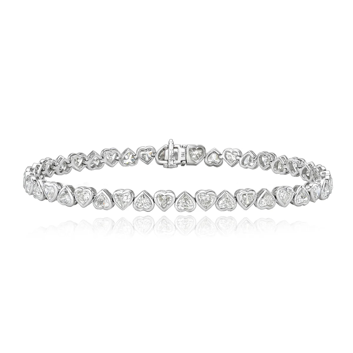 UP AND DOWN HEART DIAMOND BEZEL TENNIS BRACELET